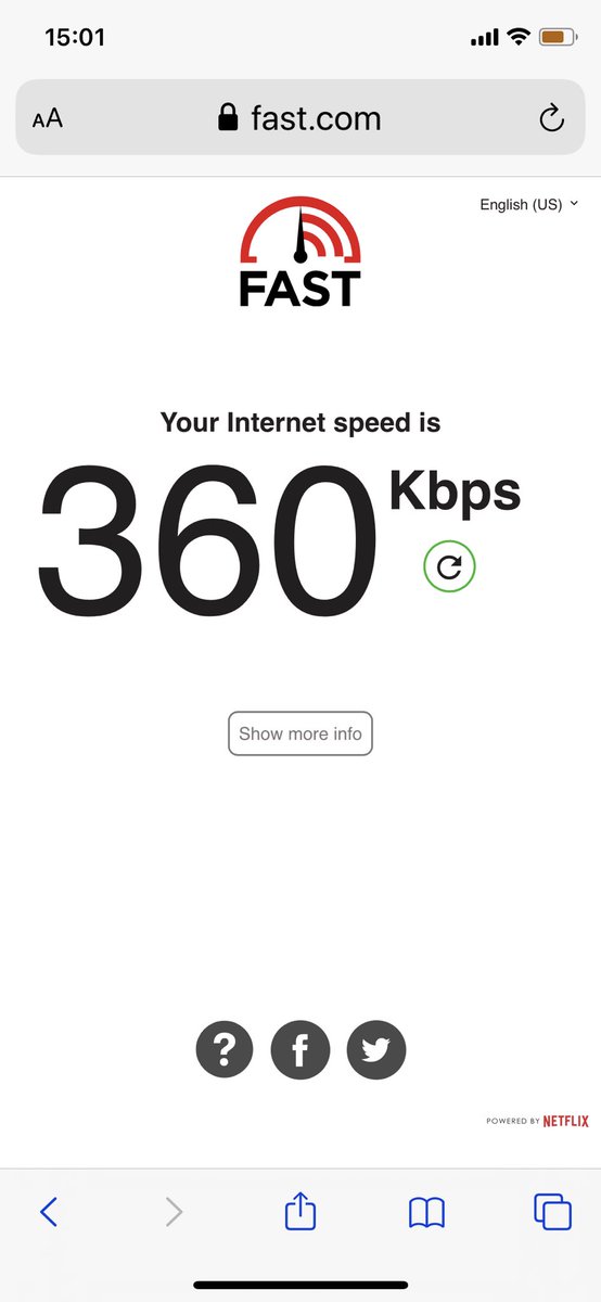 Spectranet was only giving me 360kbpd. I called them out here and they said it slowed down because I had exhausted my “unlimited” data. I’ve been unhappy with them for a while. Their system can’t even carry Netflix.