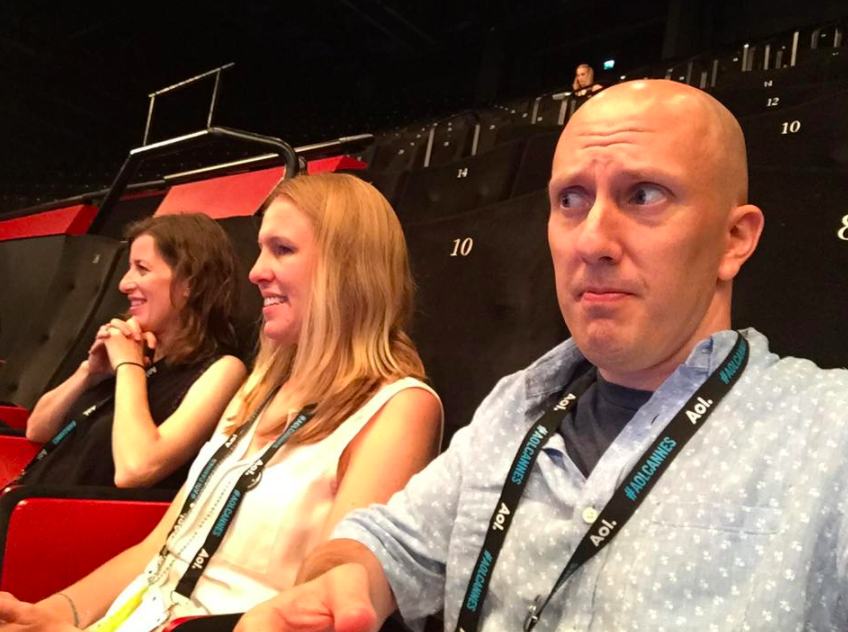 This is my favorite photo of  @katie_ramp (recruiter,  @mtzhf). I took it when we found ourselves at probably the 8th gender-balance panel together at Cannes 2016. As you can tell from the crowd, there weren't a whole lot of people as fired up about the topic as we were. 