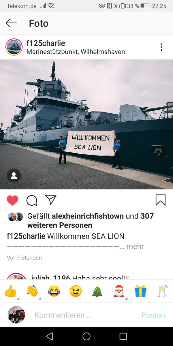 CdrDeuNavalAir's tweet photo. Auch in der fahrenden Flotte freut man sich auf den #SEALION. Toller Gruß von @F125CHARLIE. 👍 Sobald wir können, kommen wir gerne wieder vorbei. 
#WIRSINDMARINE
@deutschemarine
F #NORDRHEINWESTFALEN 

https://t.co/UxgPr2Dsum https://t.co/9rpyKz9bJf