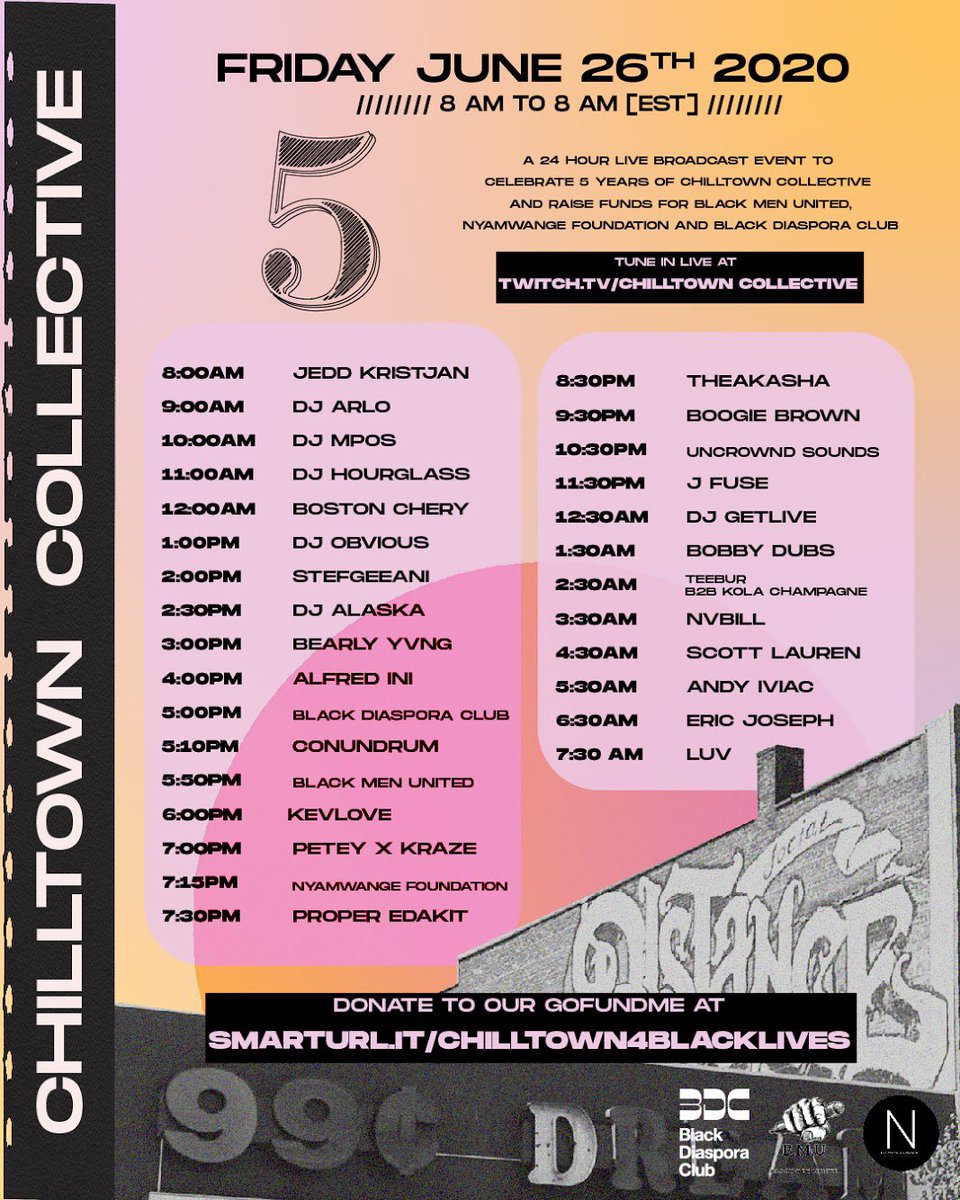 Le crew is back at it again tomorrow, celebrating 5 years for a special cause :) <a href="/chilltown_us/">Chilltown</a>
