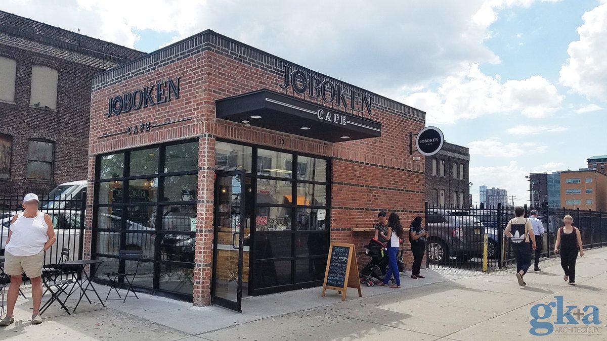 gkaarch's tweet photo. Mornings/Afternoons are about coffee. This small cafe sits at the entrance to the PATH train station in Hoboken, NJ and replaced a former abandoned newsstand blending in with the historic downtown.#gkaarchitectspc #gkaarch #coffee #hobokennj #historicdistrict #gkaarchitects https://t.co/L4PK9j3NCH