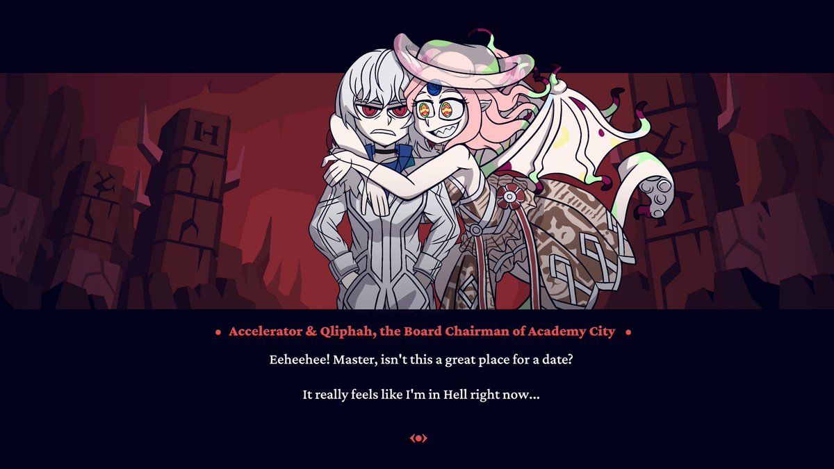 WinWinRobin's tweet image. This one was a doozy. Accelerator and Qliphah from A certain magical Index, commissioned by @AngelicVector
#Helltalker