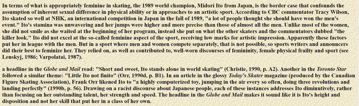 And ISU and Western Federations (and athletes too, sometimes) approach to create a very distinct separation between what's desired in "men" and "ladies" skating.(Oh, look. Comparing a person to an inanimate object wasn't cool even in the 90's)