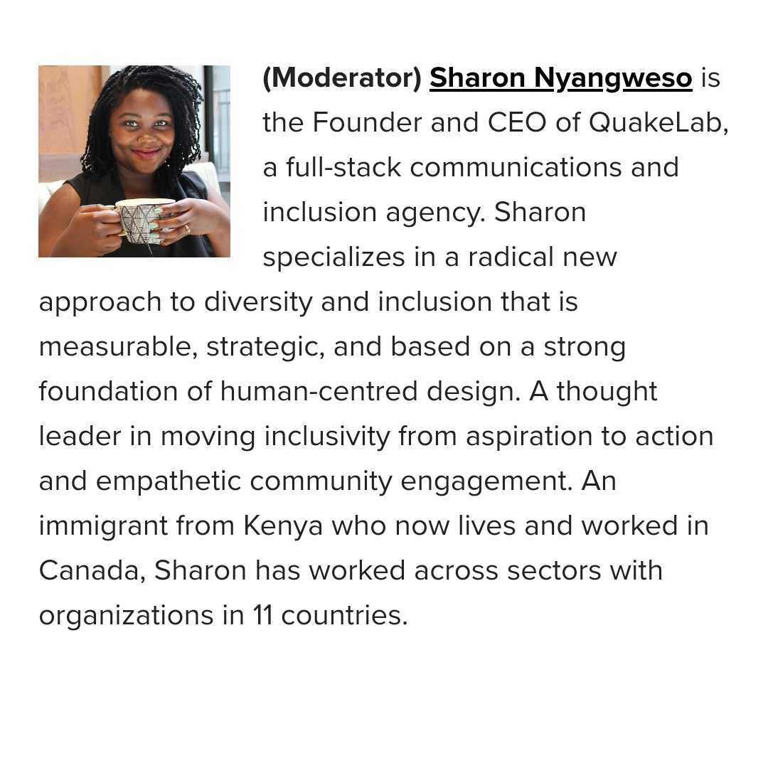 Ottawa_CM's tweet image. Get acquainted with tomorrow's #CMottawavirtual lineup of panelists in our thread below! ⬇️ First, on our list, meet @Sharon_Okeno who will our moderator for #CMinsecure.