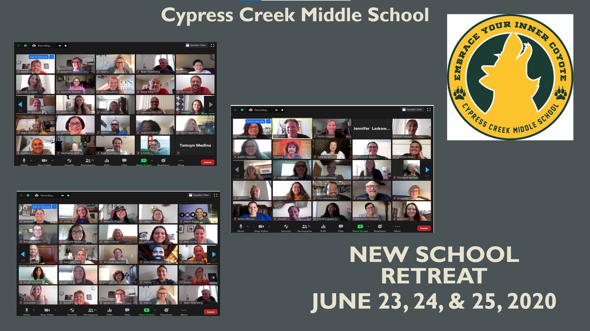 It's a wrap! Our New School Retreat is in the history the books!  It was an amazing three-day adventure of collaboration, community building, and "embracing our inner coyote" to ensure equity for all! #CypressMiddle <a href="/pascoschools/">Pasco County Schools</a> <a href="/mhetzlernettles/">Marcy HetzlerNettles</a> <a href="/FDLRS_Gulfcoast/">FDLRS_Gulfcoast</a>