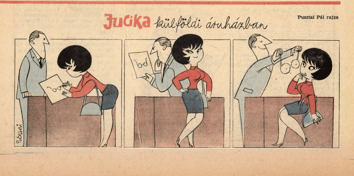 JucikaInOrder's tweet photo. 321. Jucika At A Foreign Store.
Published on Ludas Matyi on the week of June 24th-30th, 1963.
#jucika #jucikainorder #jucikachronological
#LudasMatyi #June #June1963 #Pusztai #PusztaiPál #PálPusztai https://t.co/deuNsFPHZc