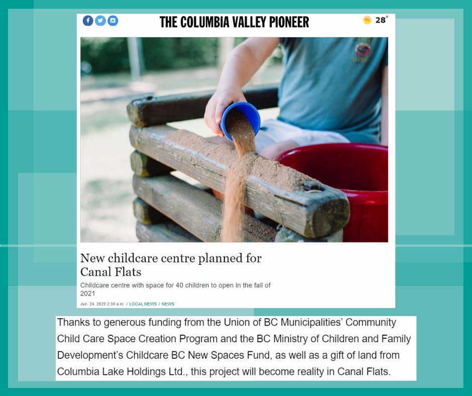 cltc_tech's tweet photo. Exciting news: a new childcare facility is coming to Canal Flats! 

We are donating 0.25 acres of land through Columbia Lake Holdings as an investment in the future of our community.

Check out the full article at @TheCVPioneer : https://t.co/JPc5KdaFlV https://t.co/XqwixJDYT0