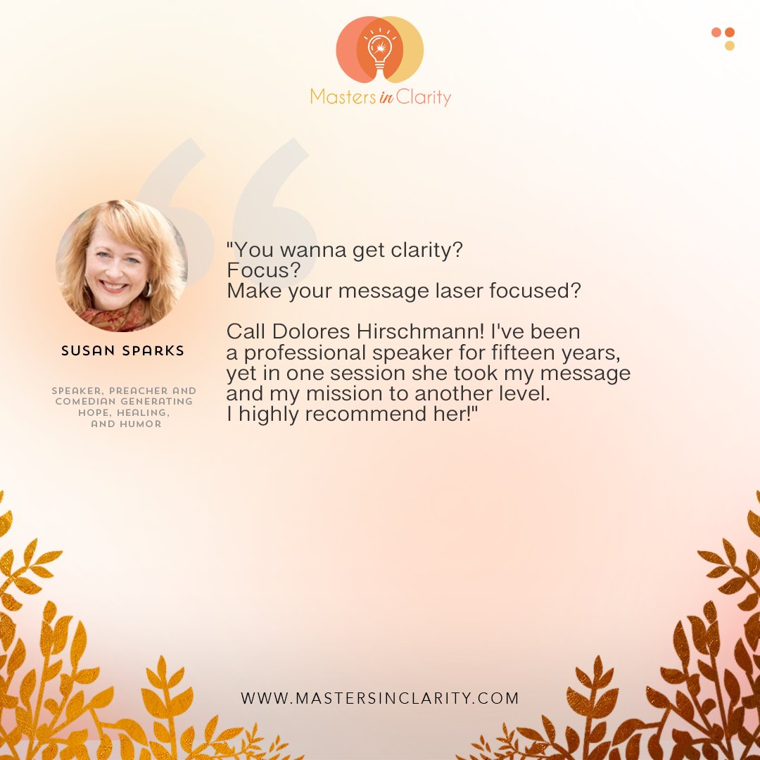 DglarH's tweet photo. Susan Sparks, author, speaker, comedian and pastor #happyclients #testimonials https://t.co/Bdn7xZBhU1