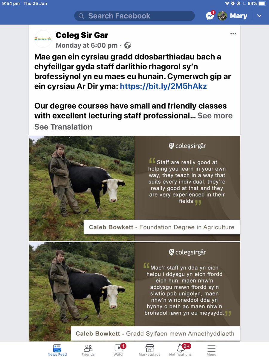 So proud of Caleb,hardworking, kind,caring and an all round ‘good guy’...a credit to his Family and to us @ColegSirGar Gelli Aur!