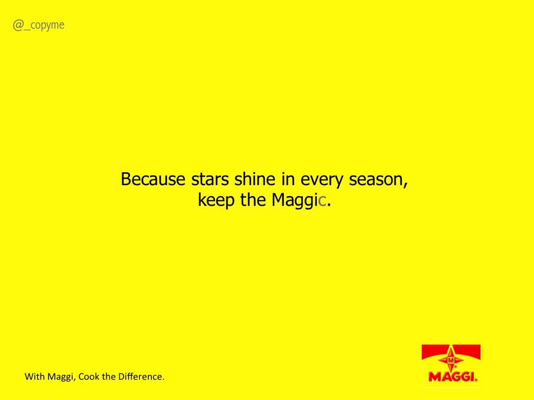 olusholadimeji's tweet image. Yeah #copywritingchallenge is back

Day 94: Maggi

#braindump #copywriting #copywritersunite #advertising #creatives #pressads #olusholaoladimeji