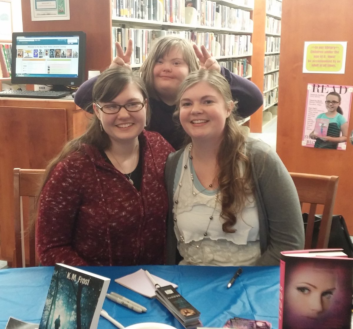I came across this picture from 2016 and had to share. I was at the Tremonton City Library signing books with my sister and fellow author K. M. Frost when our sister Lilly came behind us with bunny ears. 

Family, always keeping it real! 😂

#ThrowbackThursday #authorlife