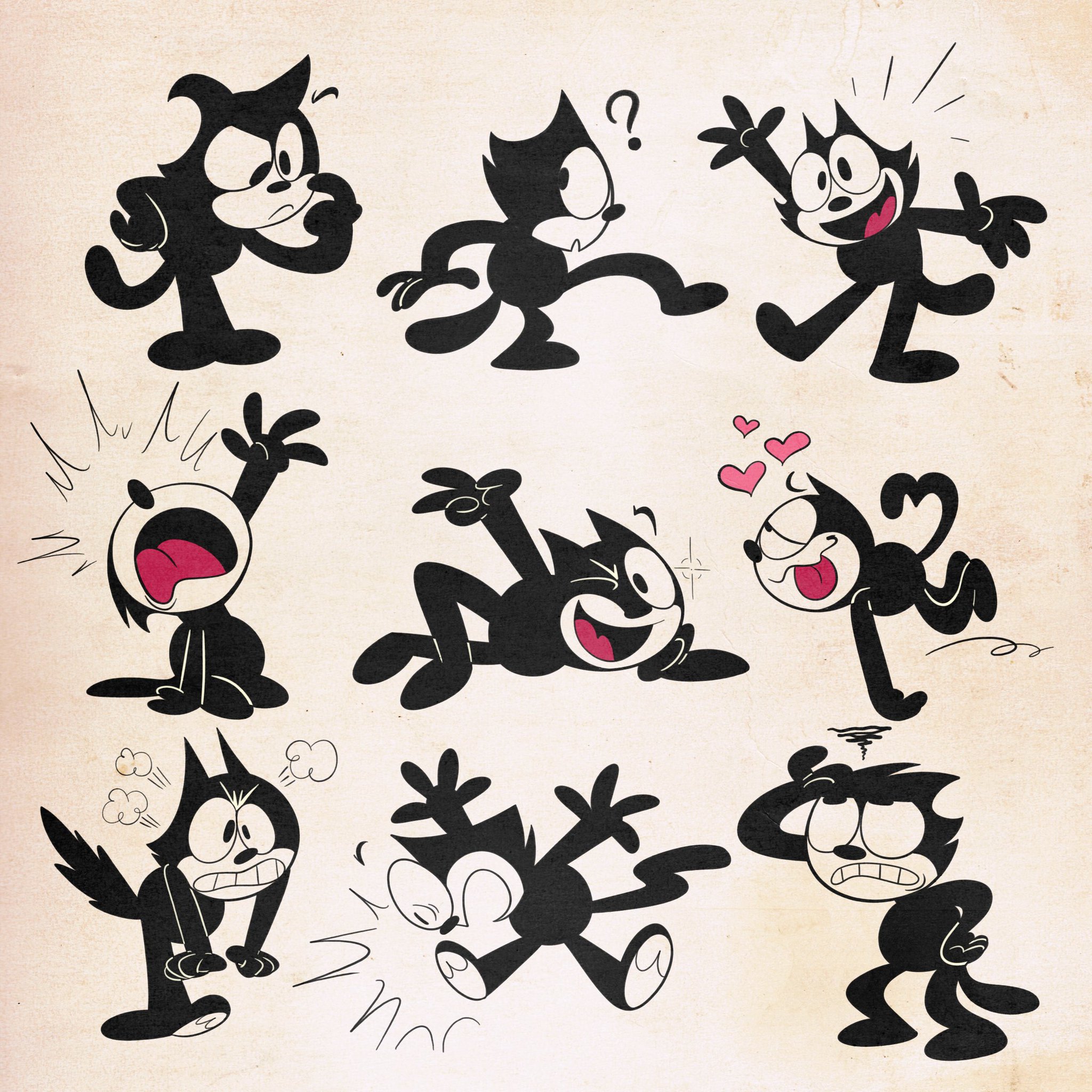 How To Draw Felix The Cat | Felix The Cats, Mini Canvas Art, Cartoon Styles