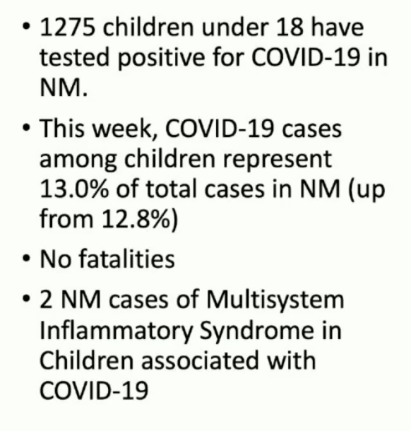 1,300 children have tested positive for  #covid19 in New Mexico to date.