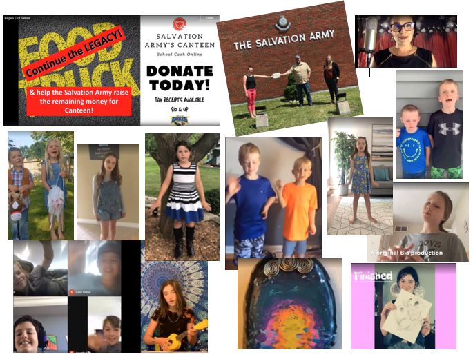 Eagles Got Talent. Yes they do! Our Virtual Talent Show featured an incredible variety of talents. True to Eagle spirit, the show included 'commercials' to support the Salvation Army. Donations accepted during the show support the Canteen project. Proud to support our community!