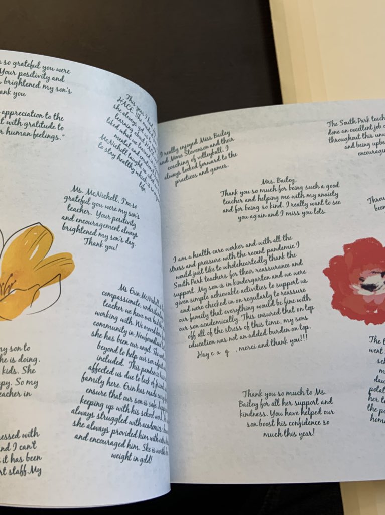 Thank you to our wonderful parent community for sending notes of appreciation for our staff.                Natalie H-W arranged the notes and presented them to us in a beautiful book for each staff member! <a href="/Ecole_Southpark/">Ecolesouthpark</a> <a href="/deltasd37/">DeltaSchoolDistrict</a> <a href="/TREEL37/">Taj Reel</a>