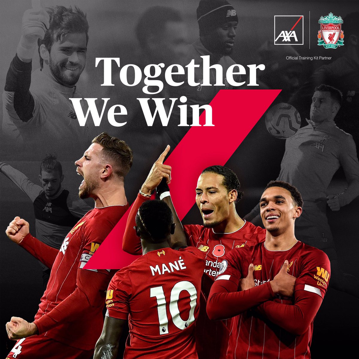 Premier League Champions! 🏆 These are the moments you train for. Congratulations to the millions of fans, the players, management and backroom team who make up @LFC Together we win. #StaySafe #KnowYouCan #AXA #OfficialTrainingKitPartner #LFC