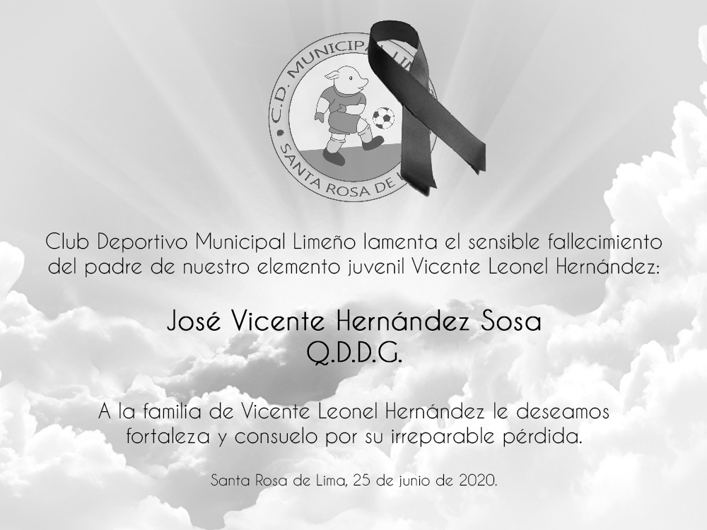 En nombre de toda la familia auriazul, nos unimos al luto que embarga a la familia de nuestro elemento juvenil Vicente Leonel Hernández, por el fallecimiento de su padre José Vicente Hernández Sosa. Paz a su alma.