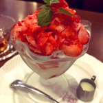 「星乃珈琲」今限定のイチゴのかき氷食べてみて!: