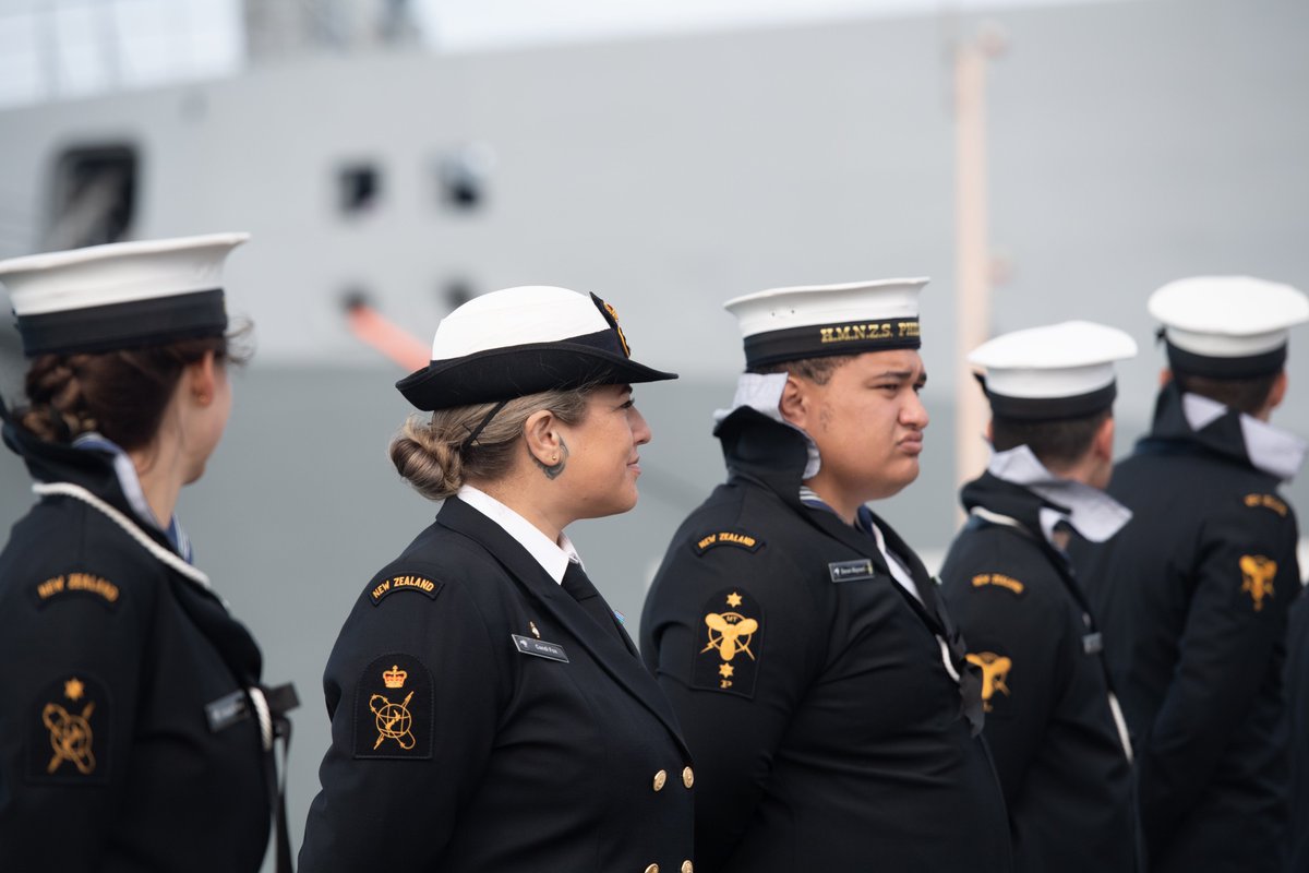 NZDefenceForce's tweet photo. Haere Mai Aotearoa - Welcome to New Zealand 🇳🇿 Our Royal New Zealand Navy's new fleet tanker and replenishment ship Aotearoa sailed into Auckland Harbour today following her 15 day journey from Ulsan, South Korea.

#Force4NZ #NZNavy https://t.co/sZQTdA8Uhe