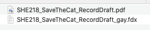 while checking my scripts folder, I discovered that I apparently have two versions of Save the Cat saved
