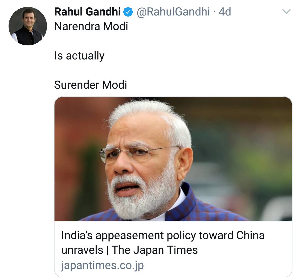 _empuraan_'s tweet image. എല്ലാ ദിവസവും രാവിലെ എഴുന്നേറ്റ് PMന് എതിരെയും സൈന്യത്തിന് എതിരെയും ട്വീറ്റ് ചെയ്യുക എന്നതാണ് രാഹുലിന്റെ തൊഴിൽ.ഇതേ രാഹുലും കുടുംബവും ഡോക്‌ലാം സംഘർഷത്തിന്റെ സമയത്ത് തലയിൽ മുണ്ടിട്ട് ഒളിച്ച് പോയി ചൈനീസ് പ്രതിനിധികളെ കണ്ടത് നമ്മളാരും മറന്നിട്ടില്ല.
#CongChinaCash
#CongChinaFile
~1