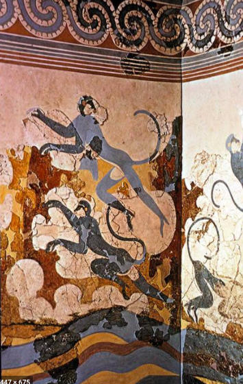 ancient blue update. they published a new paper where they figure out what LindyMan told you years ago. That blue is the color of the sacred in the ancient world (and today). The blue minoan monkeys in Knossos resemble the blue monkeys in Egypt https://en.wikipedia.org/wiki/Babi_(mythology)