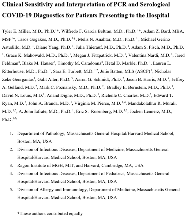 This was a huge group effort that started in March with critical input from our serology task force  @MassGeneralNews,  @MGHMedicine and  @mghpathology. We had multiple MDs chart reviewing each case to get symptom onset date, we had to develop the ELISA and validate 3 PCR assays.