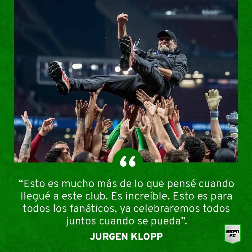 ¡La felicidad de Jurgen Klopp tras gritar campeón de la #PREMIERxESPN! 🏆👏