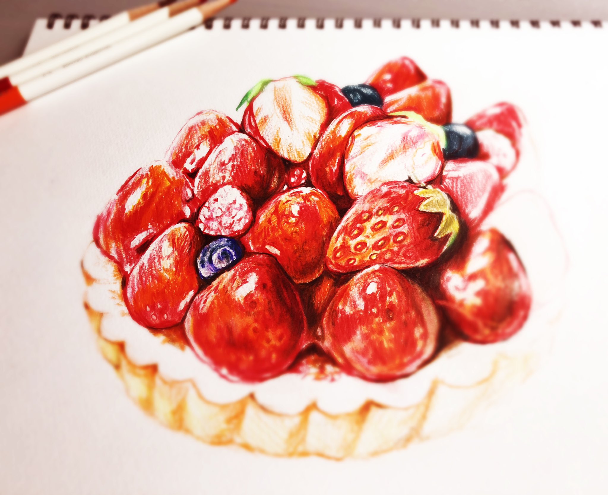高い品質 受注制作苺スイーツ スイーツシリーズ 額装付き水彩イラスト原画 額サービス品送料無料 水彩絵具 墨 Oceanrepublicbrewing Com