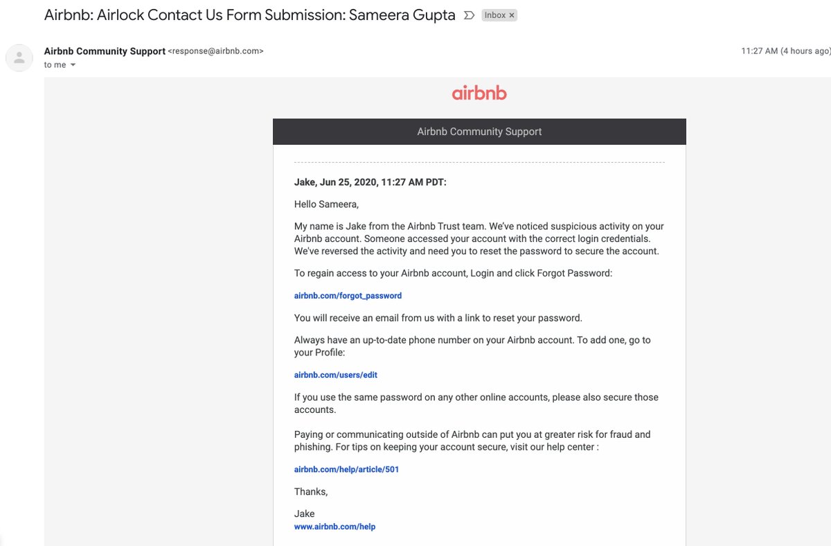 _sameera_gupta_'s tweet photo. @AirbnbHelp my reservations have been cancelled stating that there were some "suspicious" activities on my account which were reversed. I am surprised I was not consulted before the reservations were cancelled and those places are now unavailable. https://t.co/QNy5td218W