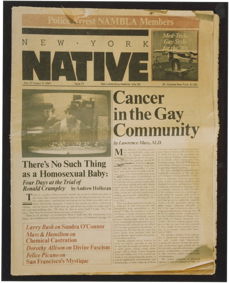 When Americans began dying of AIDS, the disease had yet to be named. Due to the number of gay men effected, the disease was often referred to as “gay cancer,” as in this 1981 article.