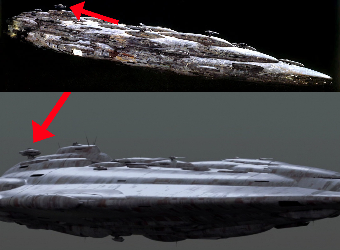 The main bridge is moved from this hump to the rear of the ship