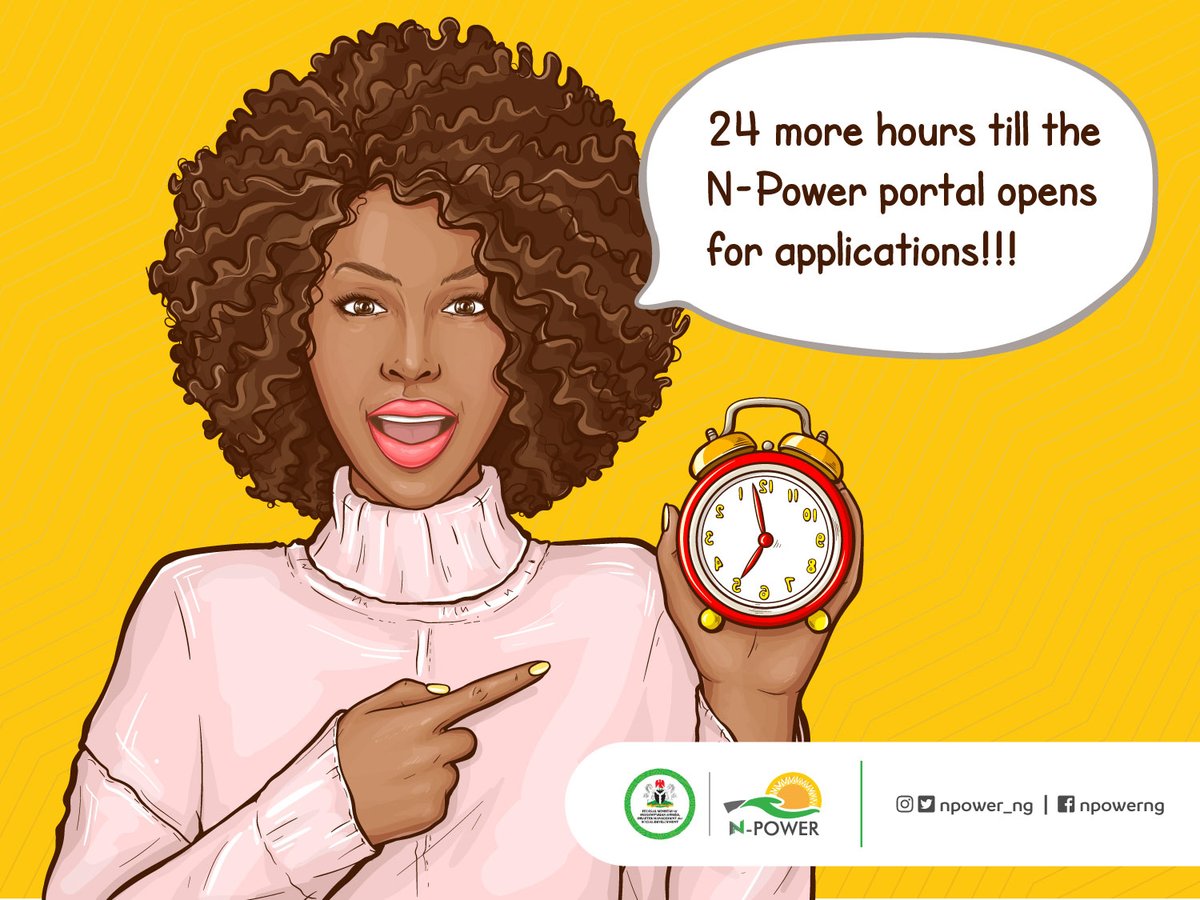 npower_ng's tweet image. In about 24 hours, all intending applicants can access the N-Power portal to apply for any of the sub-programmes.

Don't forget to read the poster on what you need to know before you apply.
#NPowerNG