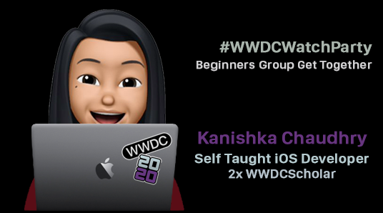 wwdcwatchparty's tweet photo. Beginners Group Get Together:
@ralasi_ is a 16yo self taught developer from India! 2x Apple WWDC Scholar (2019, 2020).
#WWDCWatchParty #WWD20 https://t.co/x7NVS5BmAb