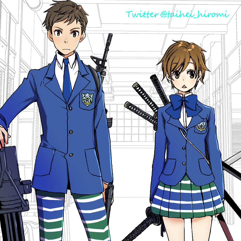 太平洋海 Auf Twitter 真 女神転生if の主人公ズ 同人誌に描いたものに色を付けました アキラルートでは刀集めて合体ばかりしてた気がするので アキラルートをクリアしたわしの女子主は刀マニアのイメージ 対応して男子主はガンマニアで メガテン 女神転生