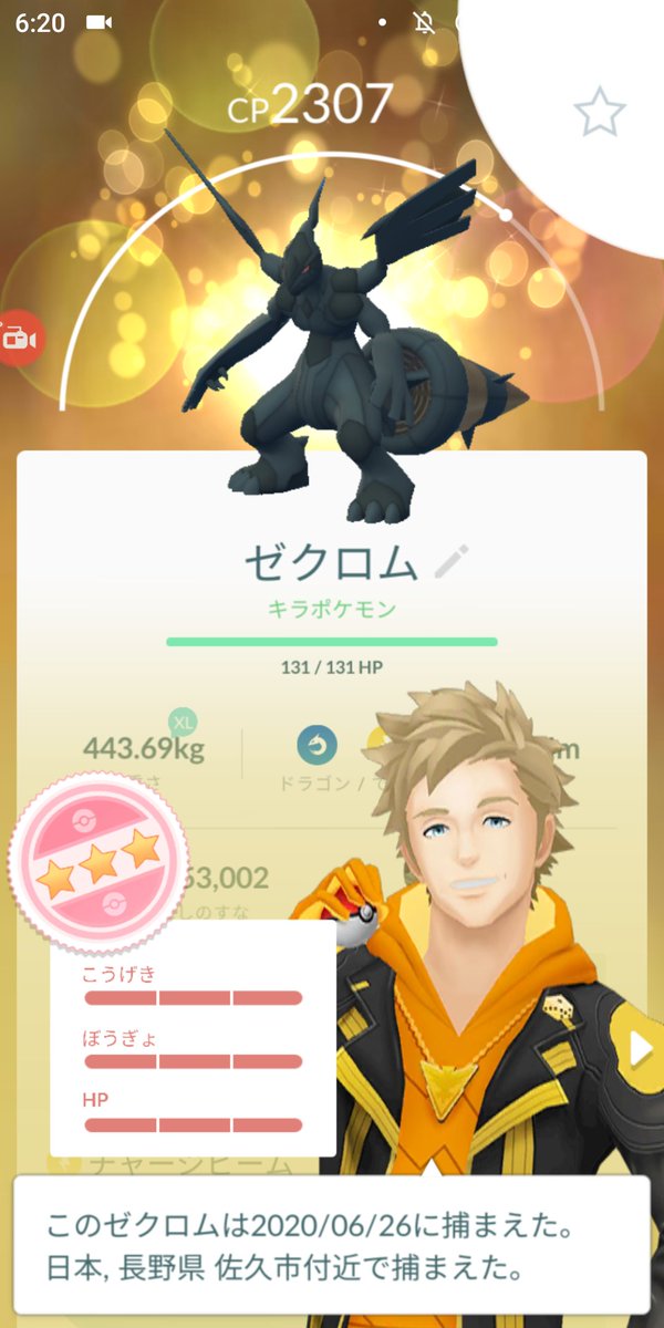 ট ইট র タンさん ポケモンgo長野in佐久 キラフレンド交換で ゼクロム Cp2307 64分の1の確率 個体値100 を頂きました ありがとうございます あめを貯めてフル強化ですね
