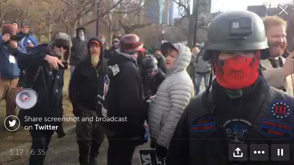 Bartley was a regular at Resist Marxism's events for about two years. Here he is at their violent disruption of the 2019 Women's March, looking like the Michelin Man in a gray puff coat:
