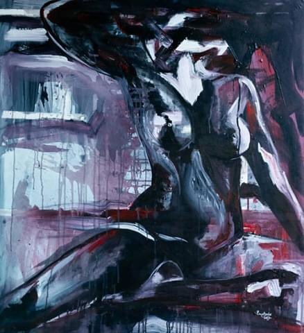 Titre:la sensualité 
Technique: acrylique sur toile 
Dimension:110/100cm
Année:2020