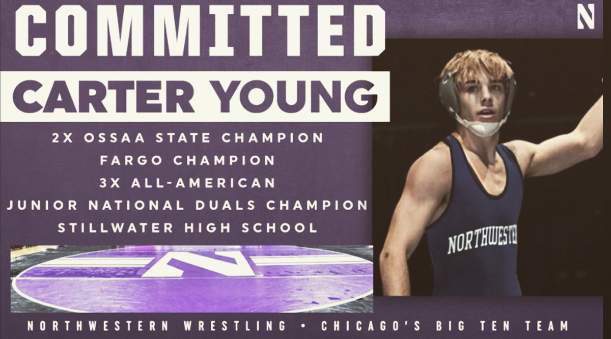carteryoung110's tweet image. Excited to announce that I will be continuing my academic and athletic career at the University of Northwestern! #wildcats