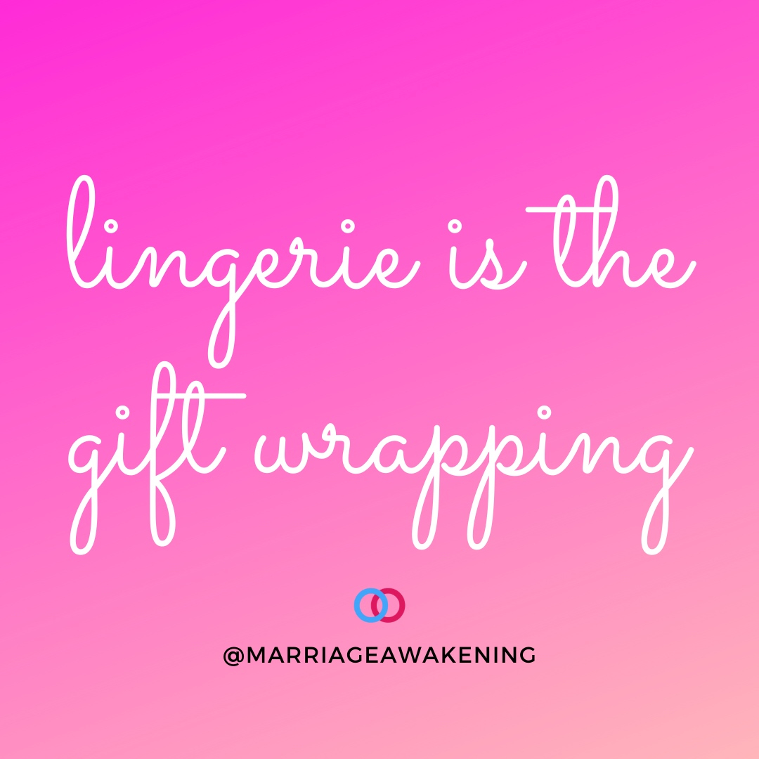 MarriageAwaken's tweet image. Hey ladies, I know it's just hitting the floor at some point, but your husband sure will love the gift wrapping! So how about showing up gift-wrapped tonight?
#marriage #dateyourmate #D8URM8 #marriagecoach #datenight #lingerie