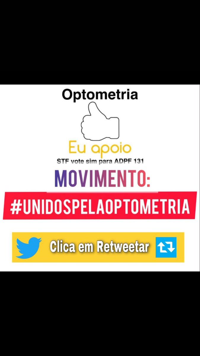 camilamrms's tweet photo. OPTOMETRIA BRASILEIRA

#OptometriaVisaoParaTodos

@STF_oficial
@MPF_PGR
@LRobertoBarroso
@alexandre
@gilmarmendes https://t.co/XAwHyTz6Rb