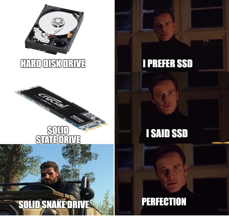 Zuby_Tech's tweet photo. Lol.
#SolidSnakeDrive
#SSD #MetalGearSolid #Snake https://t.co/FtD8YhLZ7J