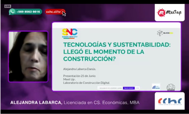 CTecInnovacion's tweet image. AHORA▶️ Alejandra Labarca de @somosnewcity presentando Tecnologías y Sustentabilidad en la #construccion en Meetup "+ DATA- WATA" de la @CamaraCChC 

Conéctate en: cchc.cl/tv 

#CTeCInnovacion #TransformacionDigital
