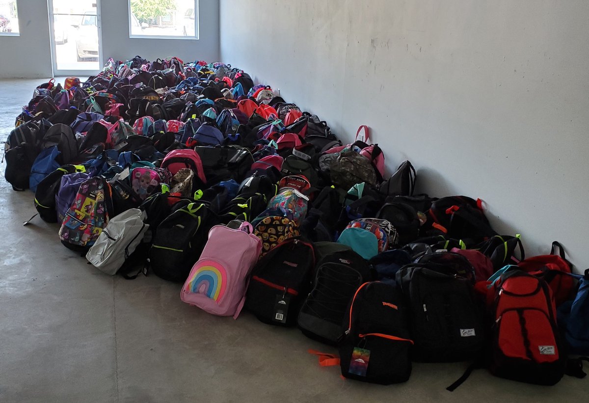 STLFoodbank's tweet photo. A huge thank you to our Volunteer Center Manager, Trish, and everyone that made #BikersForBackpacks possible this year. By each backpack being filled with kid-friendly food, we were able to not only provide over 40,000 meals but also give backpacks to students this coming fall. https://t.co/2ul3FUcEXD