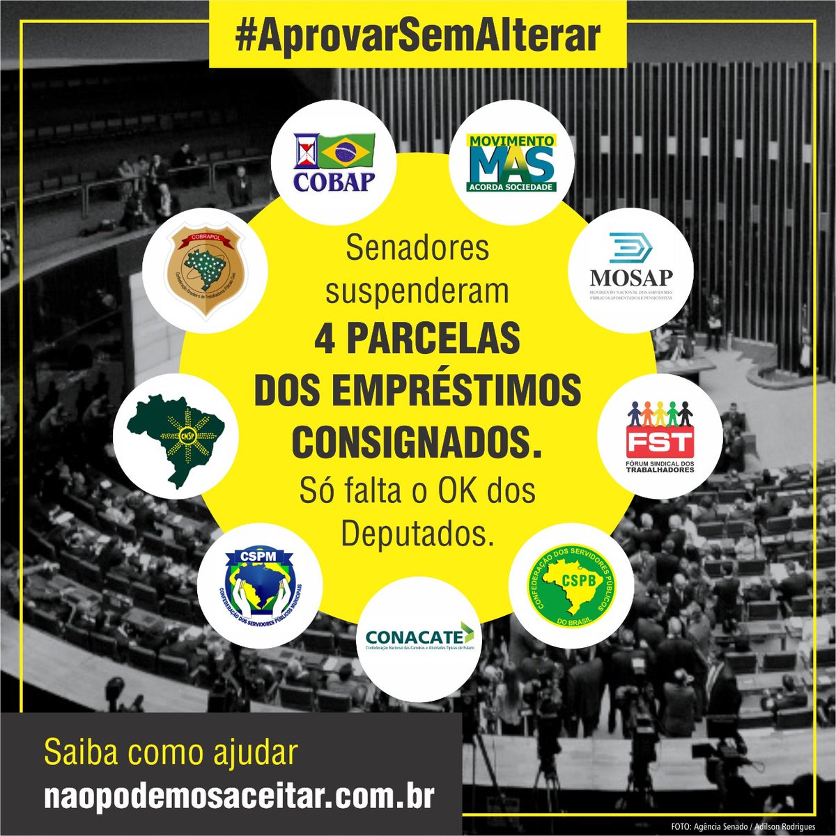 MAS_2019_'s tweet photo. #AprovarSemAlterar 

Esta Medida beneficia mais de 20 milhões de familias. Aposentados e pensionistas do INSS, trabalhadores públicos e da iniciativa privada. 
Você pode ajudar a acontecer compartilhando MUITO este banner.
Mais informações em
https://t.co/jANrerV80V https://t.co/8L2iBkmNK4