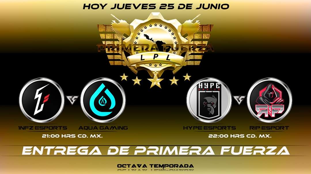 ENTREGA DE PRIMERA FUERZA HOY JUEVES 25.
Esperamos su apoyó 👀
Go <a href="/Ripers_Esports/">☠️ Ripers E-Sports ☠️</a> 🔥🎮