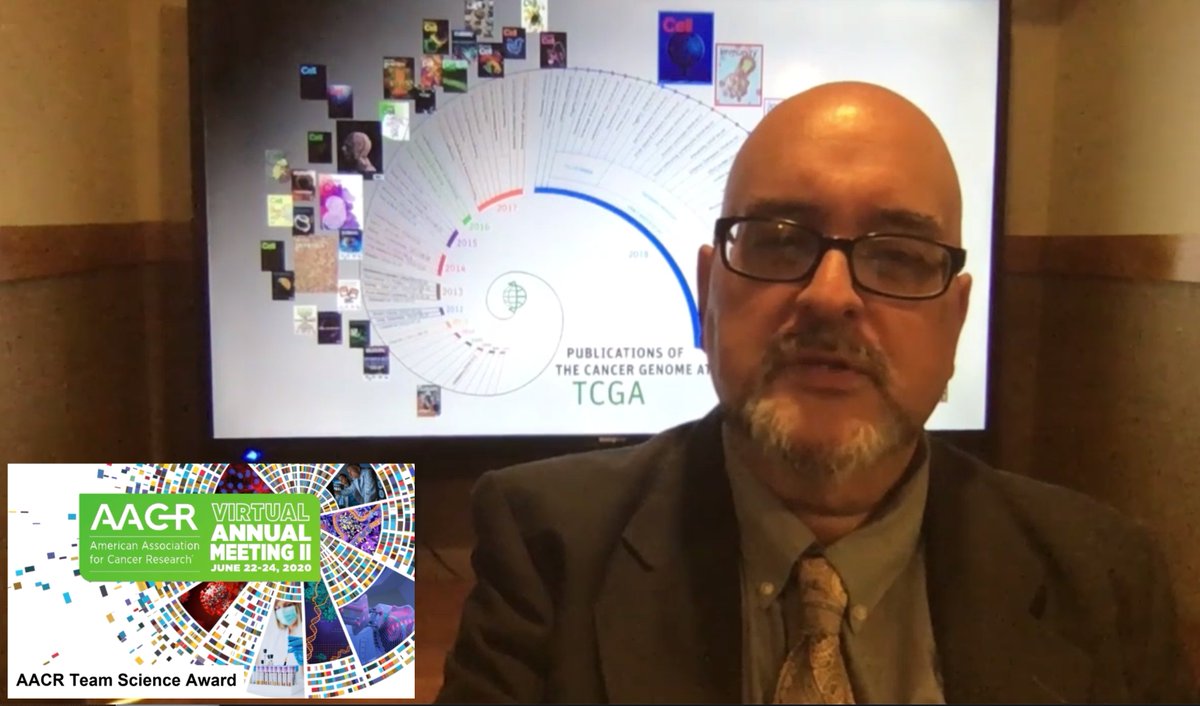VesteinnThors's tweet photo. Inspiring words from TCGA Director @JCZenklusen on recognition of the groundbreaking work by #TCGA with the #AACR2020 Team Science Award. Grateful for having worked with, and learned from, so many wonderful collaborators as part of TCGA  #pancanceratlas @isbsci @ISB_Shmulevich https://t.co/J5Qalpeph5