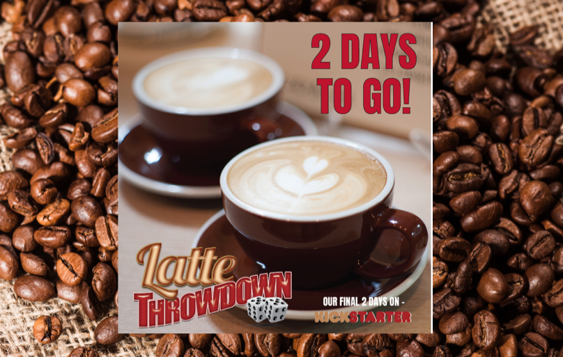 GameAnalog's tweet photo. There are only 2 days left to get your copy of 'Latte Throwdown' and the Kickstarter Exclusive, Limited Edition Coasters. Hurry! Get it all now! ☕️🎲

https://t.co/GckGumscGx 

#boardgames #barista #baristaatwork #coffee #coffeelover #bgg #kickstarter #Kickstartergames #dicegames https://t.co/vPYtHALpfk