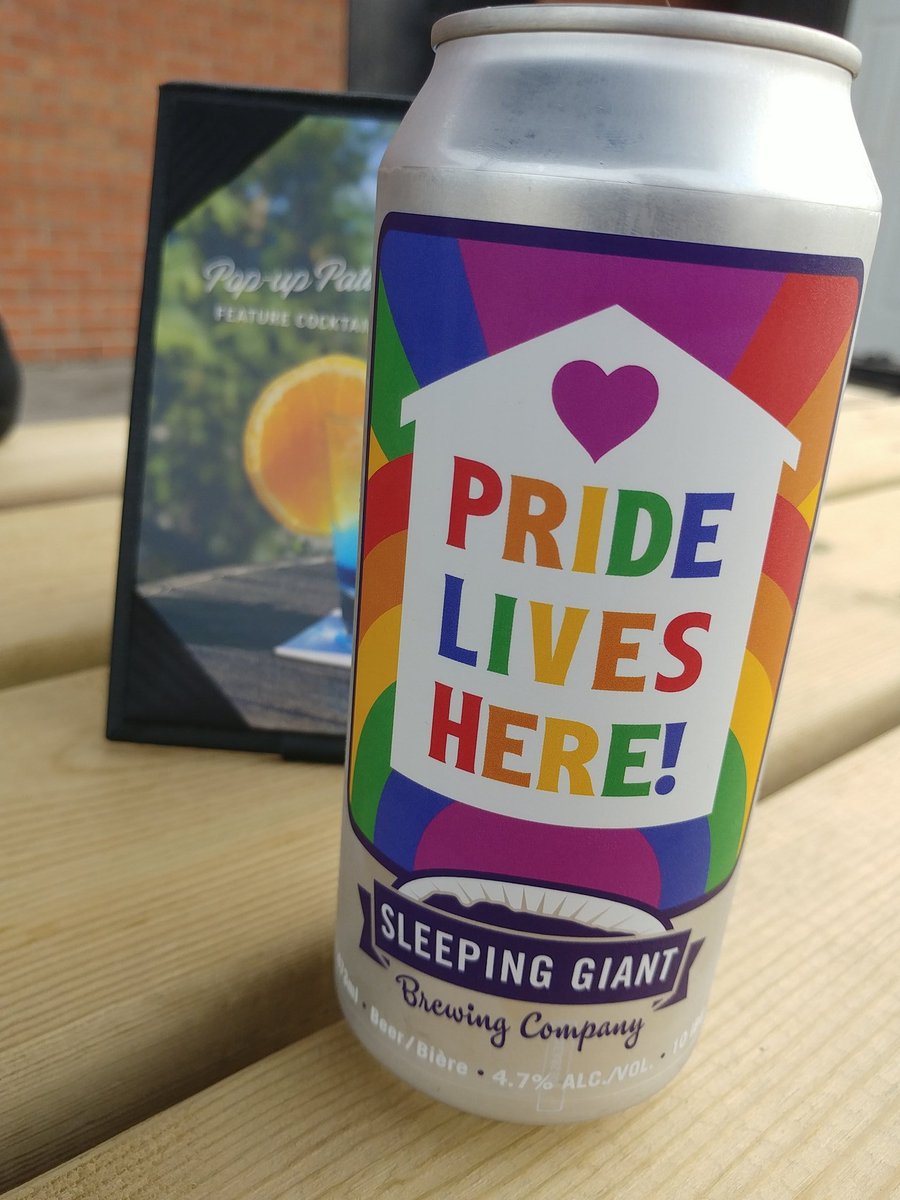 Thanks for the suggestion <a href="/dwjudson/">Douglas Judson is not here</a>! Great to see the great @sleepinggiantbrew and <a href="/BorderlandPride/">Borderland Pride</a> partnership's beer here at @neighboursdiner!