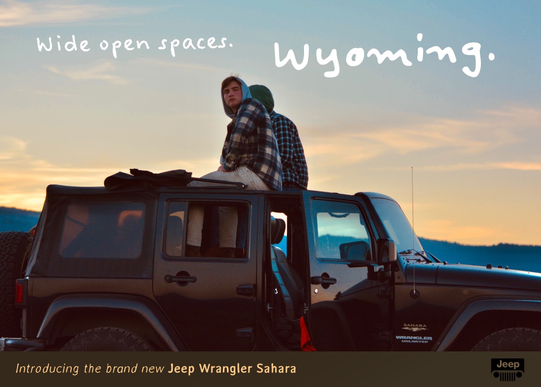concordheel's tweet photo. How about this photo as a possible joint marketing campaign for @Jeep and @visitwyoming? Son #3 @timmyjones015 spending the summer on staff @paradiseranchwy  - creative by Son #1 @andrewsername #wideopenspaces #Wyoming ing #paradiseguestranch #jeep #Wrangler #jeepwrangler https://t.co/FDtoOmSEpI
